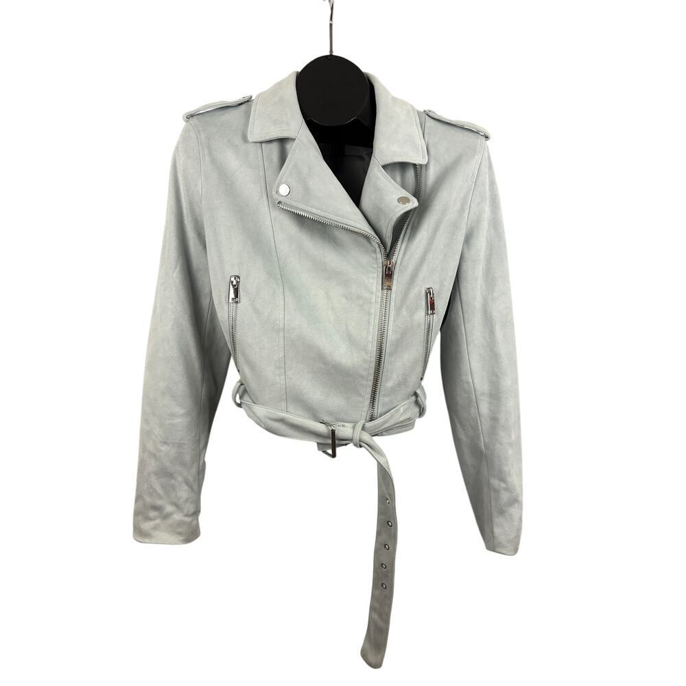 Forever 21 Women’s Faux Suede‎ Moto Jacket Coat MEDIUM